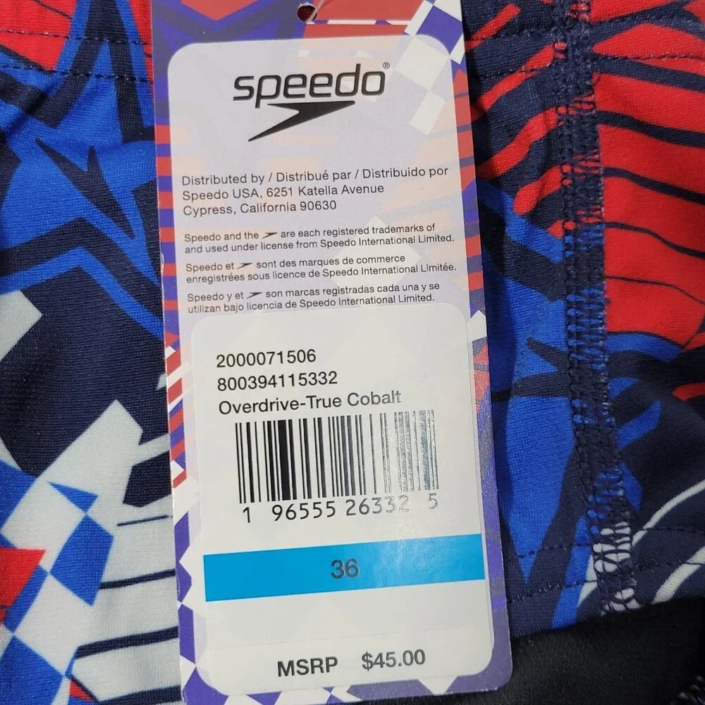 Speedo Swim Briefs Men Size 36‎ Overdrive True Cobalt Competitive Swimsuit Stars